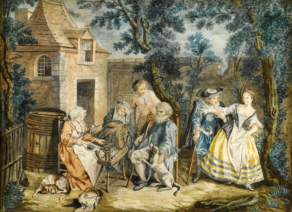 woman at spinning wheel